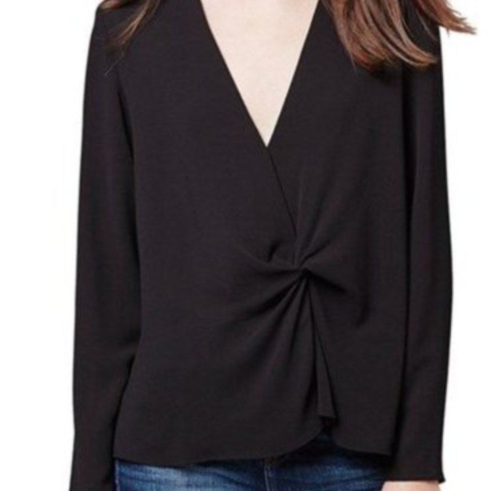 Topshop Twist Front Blouse Black Size 4